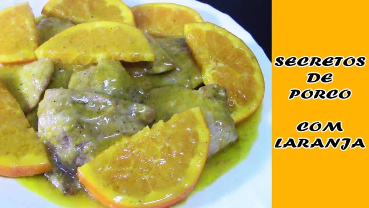 secretos de porco com laranja: