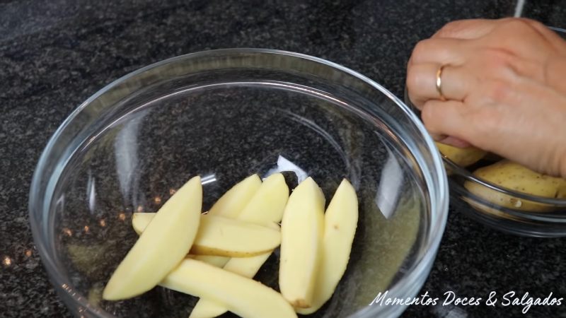 Preparação das batatas