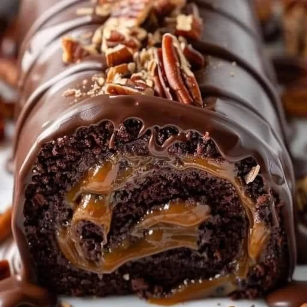 Bolo Roll de Chocolate com Caramelo