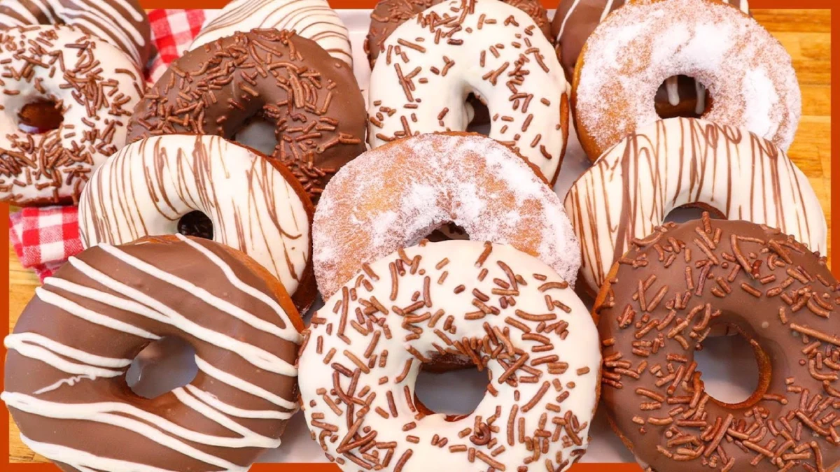 donuts recheados com maçã e toffee