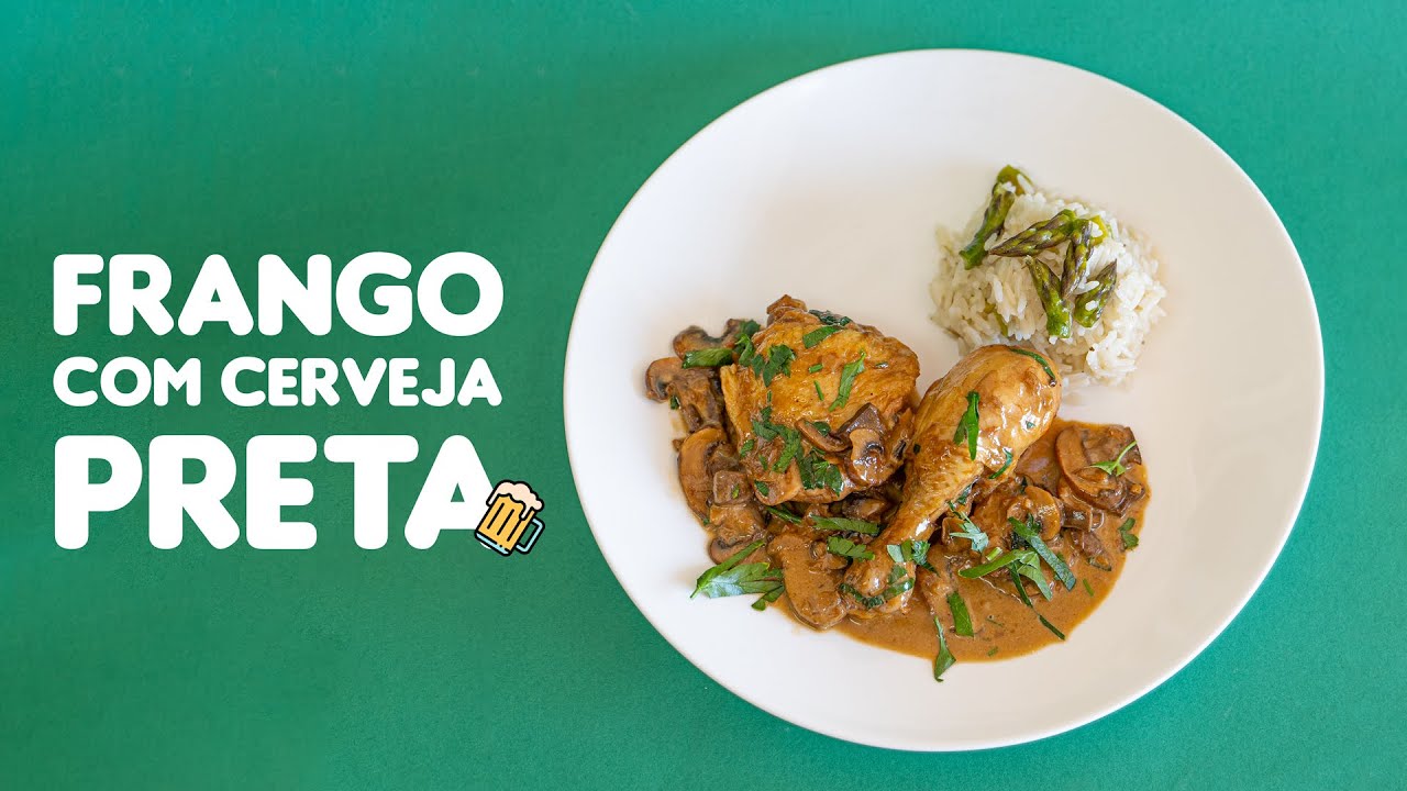 Frango de cebolada e cerveja preta