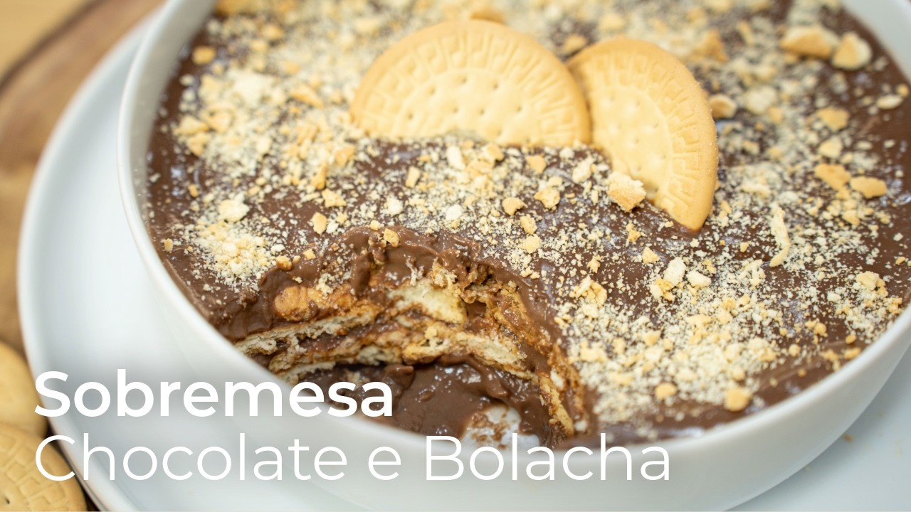 Sobremesa deliciosa com bolacha Maria fácil de preparar