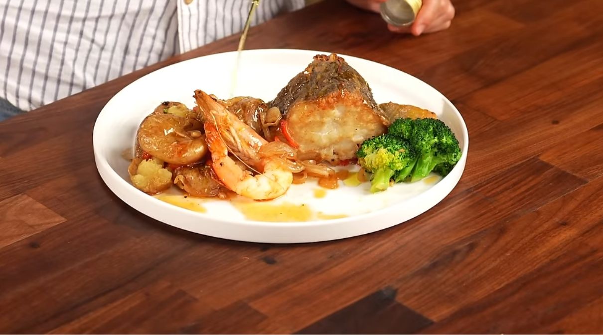 Bacalhau com camarão