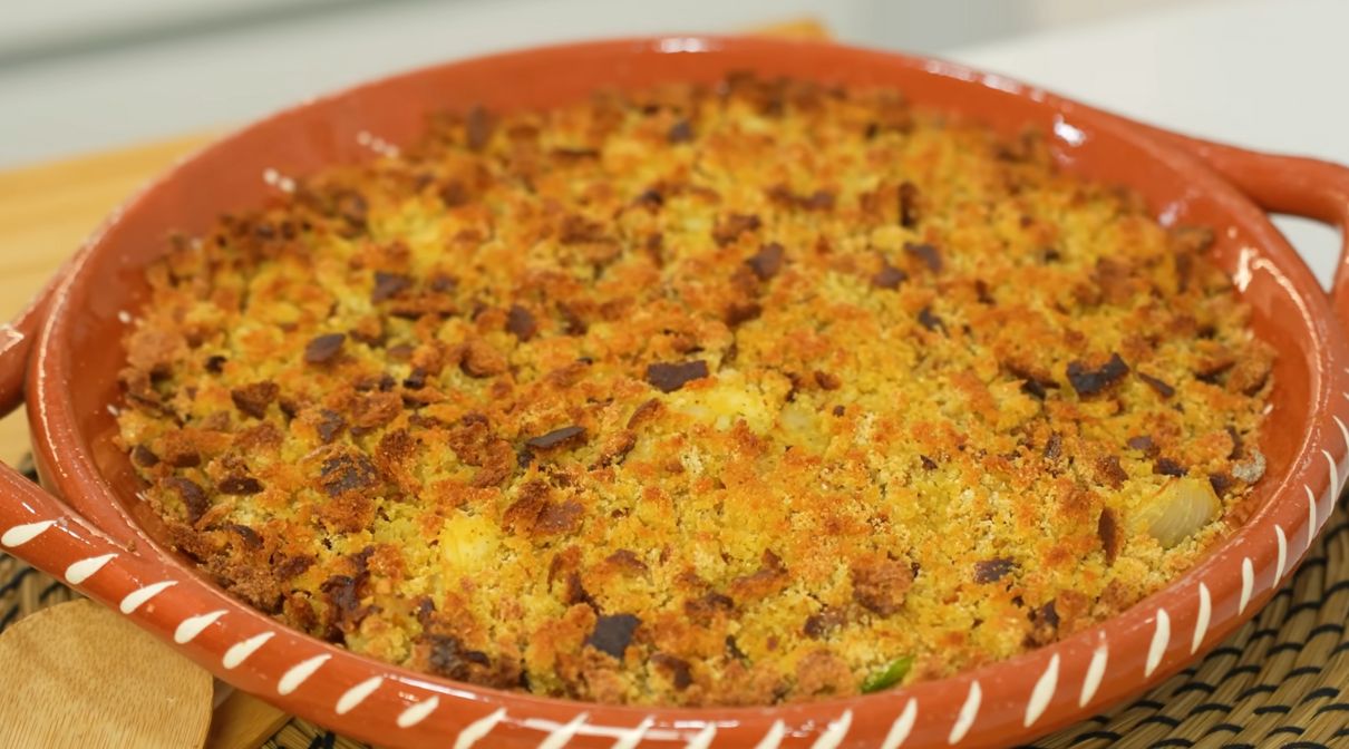 Bacalhau com grelos no forno