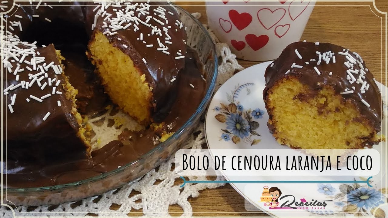 Bolo de coco laranja e cenoura