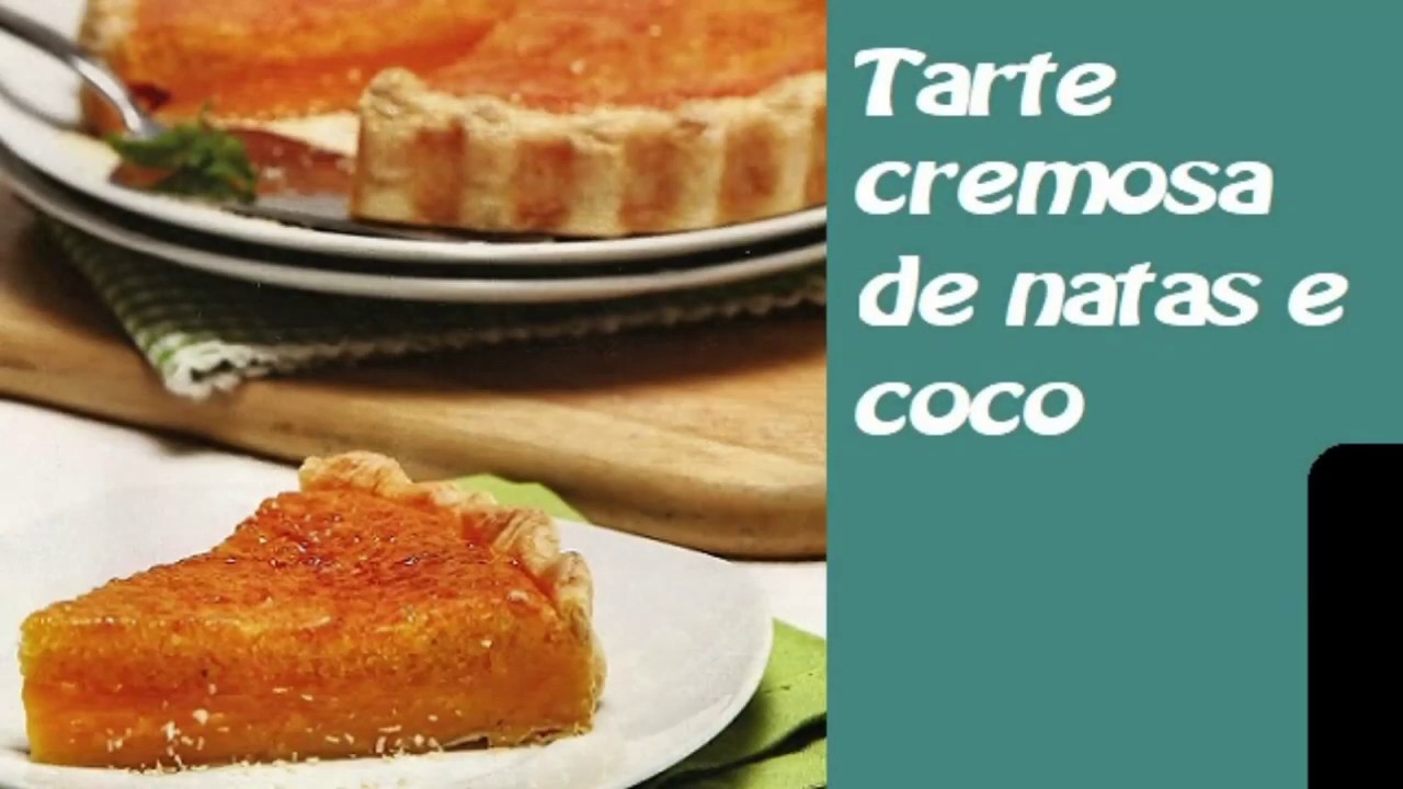 Tarte de coco e natas cremosa e fácil de fazer